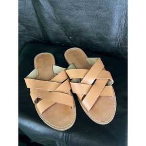 Madewell Boardwalk Woven Slide Sandals Light Brown